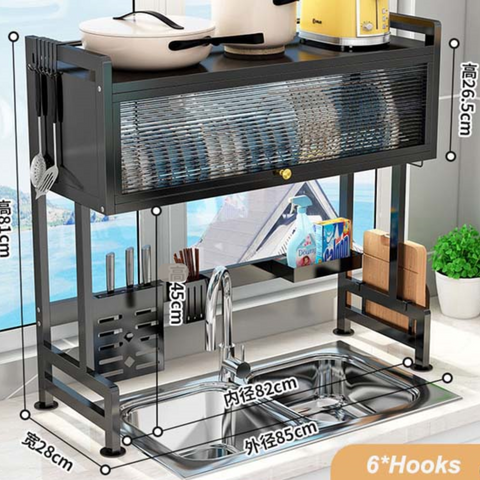 Image of Escurridor organizador de platos con tapa  85cm